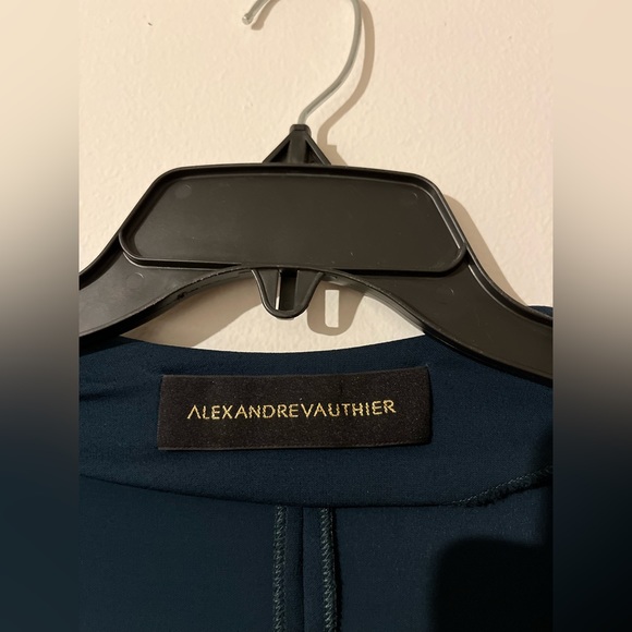 Alexandre Vauthier Gathered Detail Midi Dress in Petrol (Dark Teal) - Picture 9 of 17